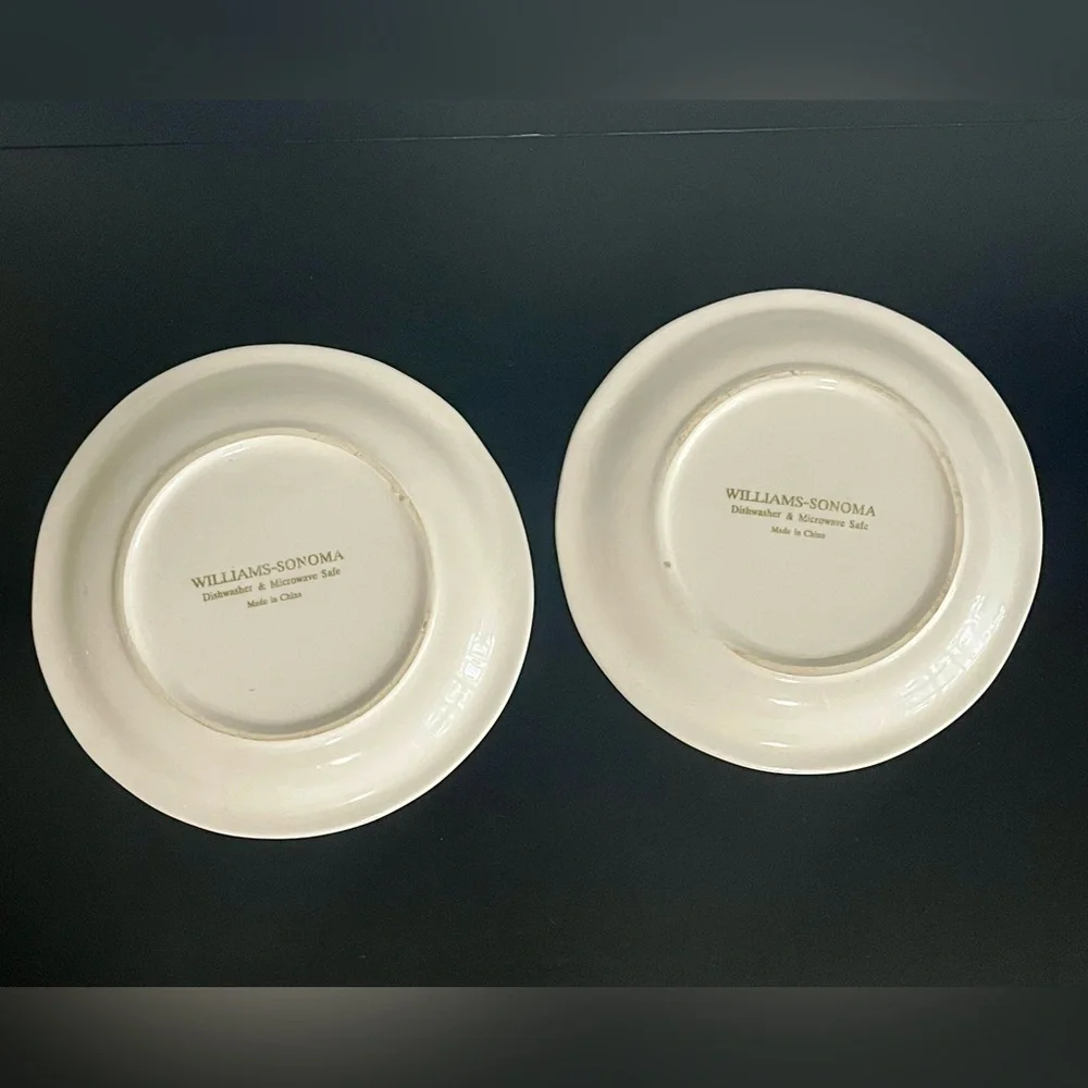 2 Williams Sonoma Beige Appetizer Plates